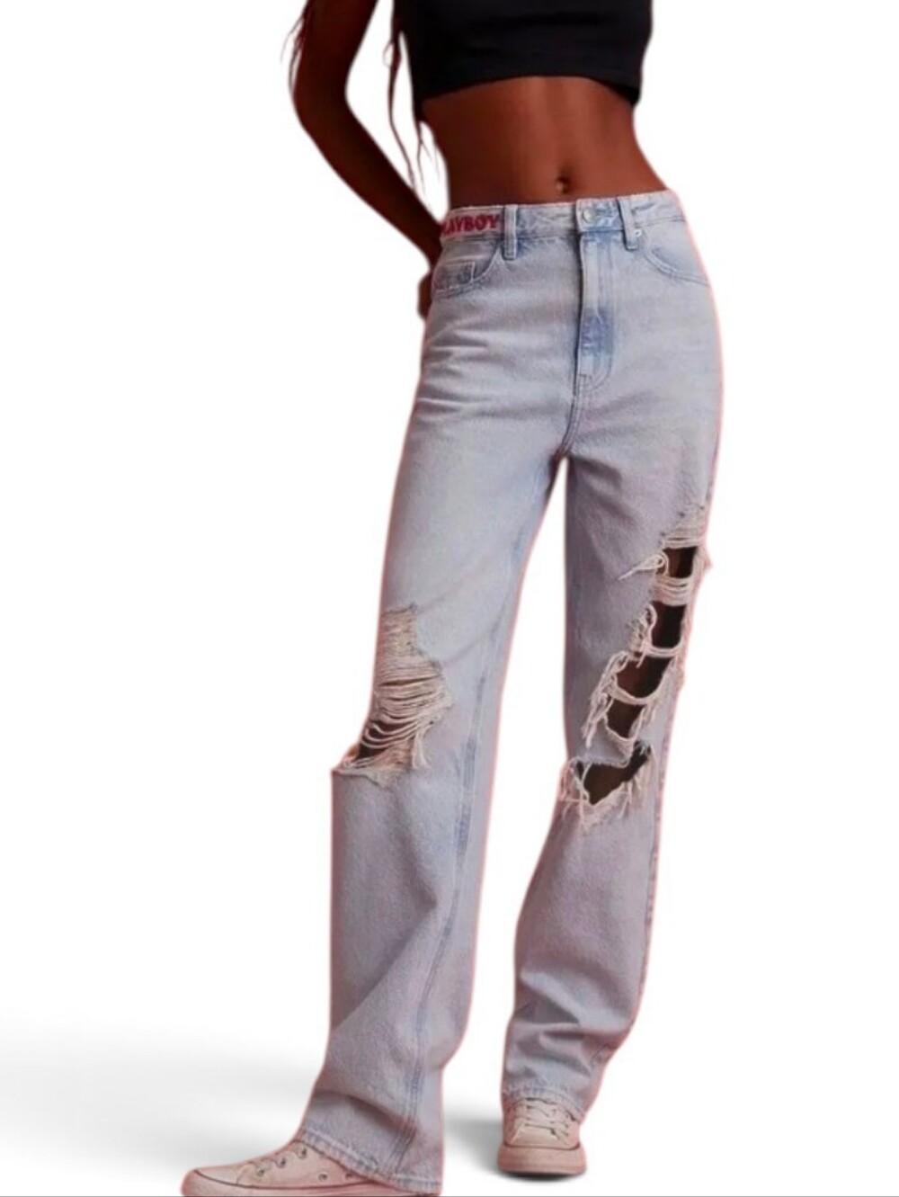 PLAYBOY X PACSUN Distressed Cloud Nine Boyfriend Jeans - Size 26